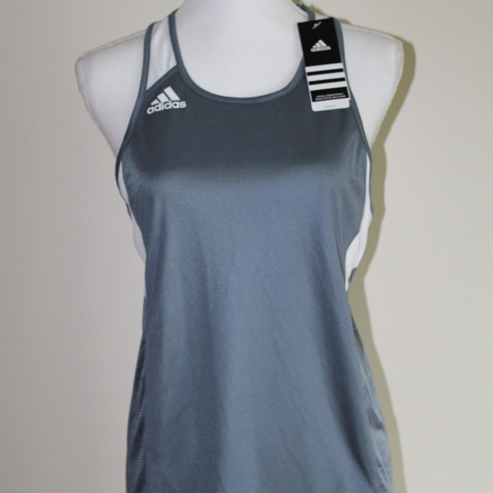 NWT Womens Adidas Mesh Tank Top Grey Size Small
